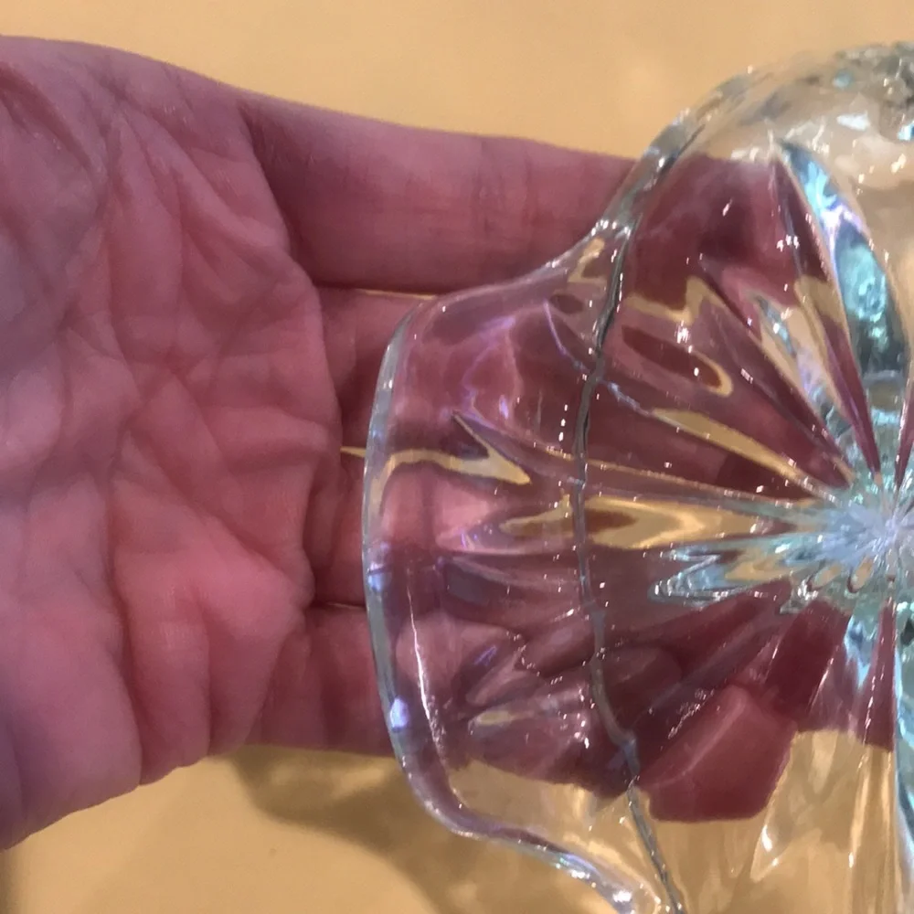 Oval Clear Crystal Glass Divided Candy Nut Relish  Serving Dish